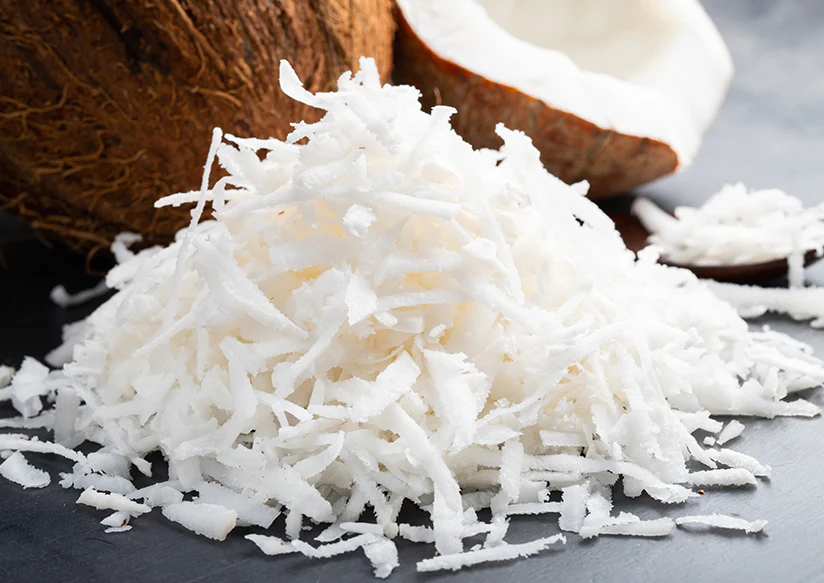 Desiccated Coconut FlakesĀ vs. Shredded Coconut: What's the Difference? 2 desiccated coconut flakes, coconut dried flakes, organic shredded coconut, sweetened shredded coconut